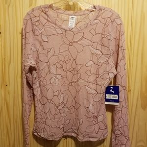 Joy Lab Top Sz XL Pale Pink with Roses.